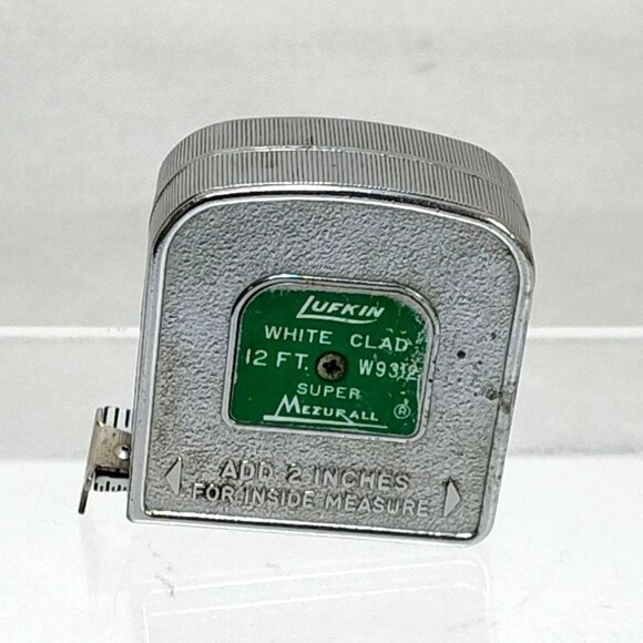 Lufkin Super Mezurall 12 ft White Clad Measuring Tape No. W9312 Made USA 1970s - Picture 1 of 7